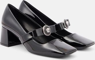 Versace Gianni Ribbon 55 leather pumps