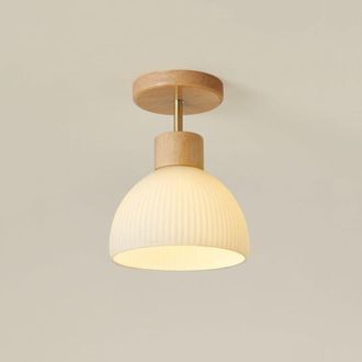 OEM L&aacute;mpara De Techo Peque&ntilde;a De Luz C&aacute;lida, Ara&ntilde;a De Madera Y Cristal, L&aacute;mpara Sencilla De Estilo R&uacute;stico, Iluminaci&oacute;n Interior E27, Luminaria Decorativa,