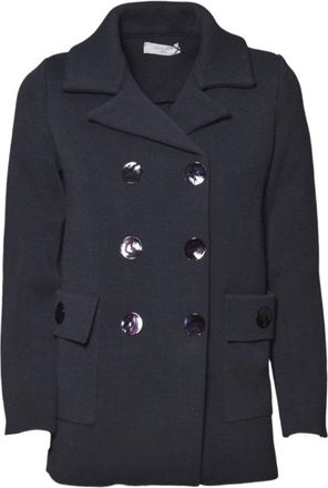 Charlott Blue Knit Wool Short Coat