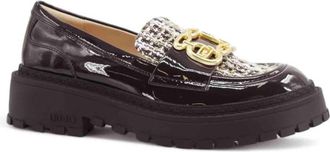 Liu Jo Loafers met boucl&eacute; inzetstuk - Dames - Loafers - Rood - 40 EU - Leer - Schoenen
