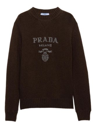 Prada logo crew-neck sweater - Brown