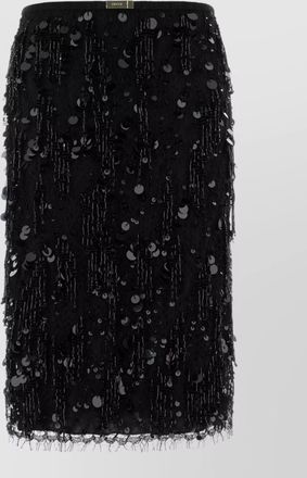 Gucci lace sequin skirt knee length fringe