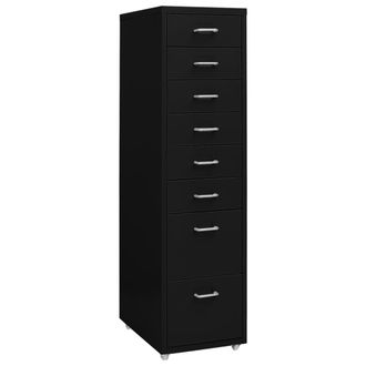 vidaXL Armario Archivador M&oacute;vil Metal Negro 28x41x109 Cm Vidaxl