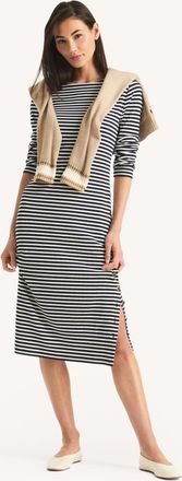 Nautica Long Sleeve Side Slit Dress