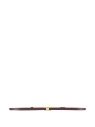 Elisabetta Franchi logo belt - women - Polyurethane/Polyester - 44 - Brown