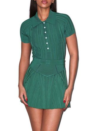 Fleur du Mal Rib Flared Skirt in Lucky at Nordstrom, Size X-Small