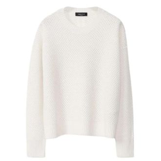 Fabiana Filippi Boterkleurige Platinum Yarn Jumper - Dames - Ronde hals truien - Wit - S - Truien & Vesten