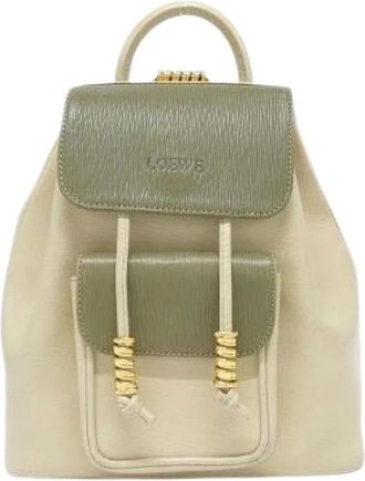 Loewe Pre-owned Backpacks, male, Beige, Size: ONE SIZE Pre-owned Leather Backpack