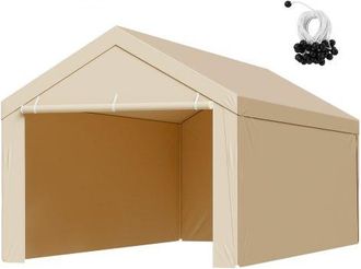 OEM Toldo De Repuesto Para Cochera De 303x601 Cm, Carpa De Garaje Para Coche Con Paredes Laterales, Refugio Para Veh&iacute;culos Tela De Polietileno Resistente 