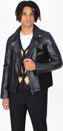 Bolongaro Trevor Mens Western Leather Biker Jacket - Black - Size X-Large