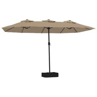 vidaXL Sombrilla Doble Gris Taupe 449x265 Cm Vidaxl