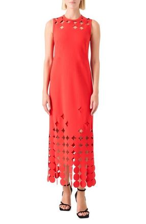 Akris Dot Cutout Sleeveless Shift Dress in Bright Red at Nordstrom, Size 10