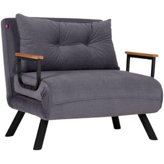 Dmora Dmora - Sill&oacute;n Keoni, Asiento Acolchado, Sof&aacute; De Sal&oacute;n Individual, Silla Con Reposabrazos, 60x78 H78 Cm, Gris