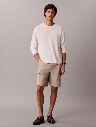 Calvin Klein Jeans Calvin Klein Mens 90s Straight Chino Cargo Shorts - Brown - 29