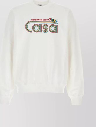 Casablanca cotton crew neck sweatshirt with graphic print