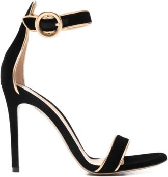 Gianvito Rossi Sandalen met gespsluiting - Dames - Sandalen met hakken - Zwart - 39 1/2 EU - Schoenen