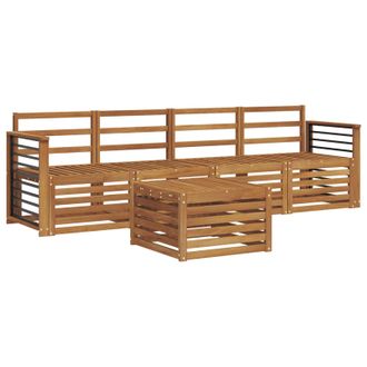vidaXL Set Di Divani Da Esterno 5 Pz Naturale Legno Di Acacia Massello Vidaxl