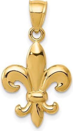 Diamond2Deal 14k Yellow Gold Polished Fleur de Lis Pendant