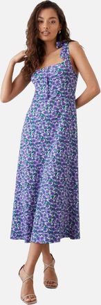 Dorothy Perkins Womens Dorothy Perkins Womens/Ladies Floral Tie Shoulder Petite Midi Dress - Purple - Size: 14