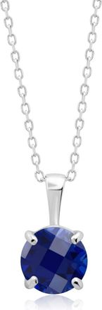 MAX + STONE 14k Yellow or White Gold 6mm Gemstone Round Pendant Necklace with 18 Inch Chain
