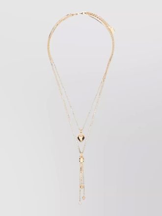 Chlo&eacute; layered necklace set heart pendant adjustable