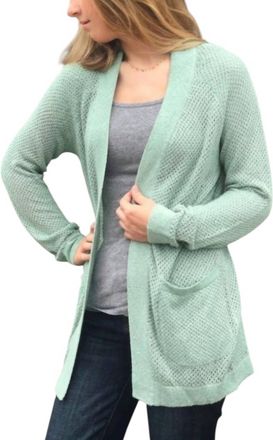 Soybu Open Front Everyday Cardigan In Mint