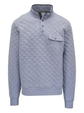 Faherty Epic quilted button sweatshirt - men - Organic Cotton/Recycled Polyester - S - Blue