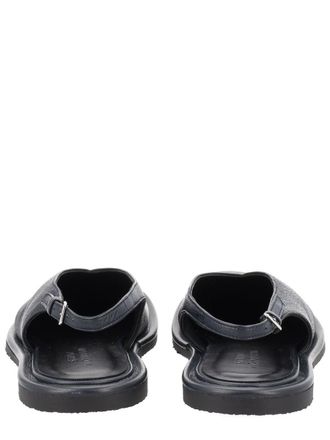 STUDIO NICHOLSON Slingback Deerskin Sandal - Black