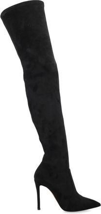 Casadei Zwarte Aceu Cuissard Laarzen - Trendy Over-de-Knie Stijl - Dames - Over de knie laarzen - Zwart - 40 EU - Su&egrave;de - Schoenen