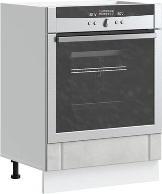 vidaXL Armadio Forno Lucca Grigio Cemento in Legno Multistrato - Vidaxl