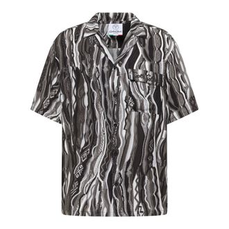 Carlo Colucci Carlo Colucci, Short Sleeve Shirts, male, Black, Size: 2XL Blouses & Shirts