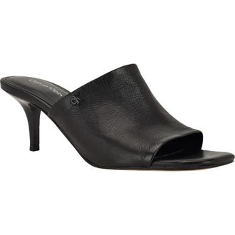 Calvin Klein Chaney Sandal in Black Leather at Nordstrom, Size 7.5