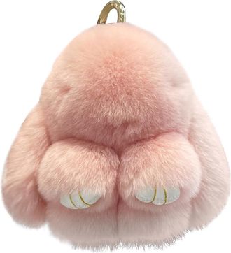 Generic Bunny Keychain Charm,Bunny Cartoon Keychain Charm - Cute Portable Bag Accessory, Soft Animal for Backpacks, Bean paste color, Refer to description