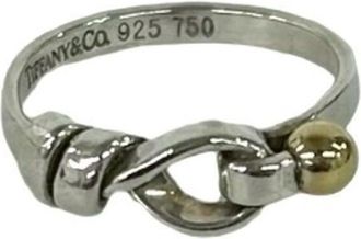 Tiffany & Co. Gold Silver Yellow Gold (18K) Silver 925 Band Ring (Pre-Owned)