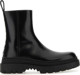 Bottega Veneta Black Leather Highway Ankle Boots