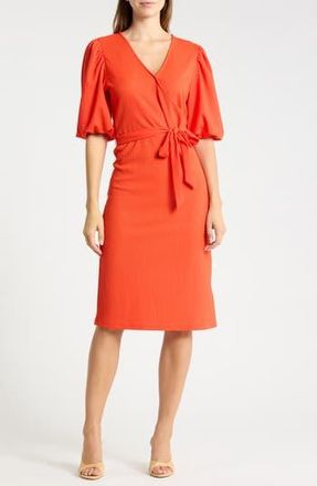 Ichi Textured Wrap Dress in Grenadine Red at Nordstrom Rack, Size X-Large