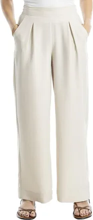 Max Studio Texture Woven Pleated Wide Leg Pant