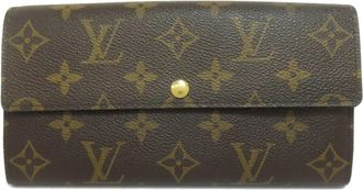Louis Vuitton Brown Monogram Rose Monogram Canvas Long Wallet (Tri-Fold) (Pre-Owned)