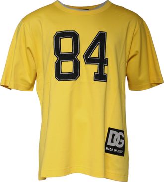 Dolce & Gabbana Yellow Crew Neck Short Sleeves Mens T-shirt