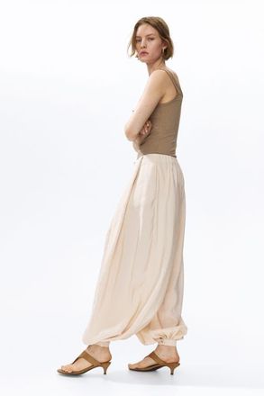 H&M Balloon-leg modal pants in Light Beige at Nordstrom, Size 10