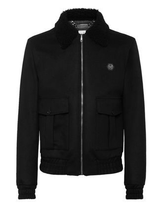 Philipp Plein Wollen pilotenjack met sjaal