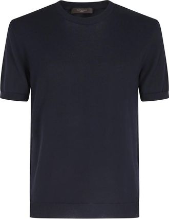 Zanone Maglia Girocollo MC Slim Fit - Heren - T-shirts - Blauw - 3XL - Katoen - Tops