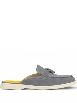 Doucal's suede mules - women - Calf Suede/Rubber/Calf Leather - 39 - Grey