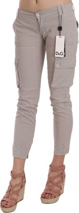 Dolce & Gabbana Womens Khaki Cargo Pants Beige Cotton