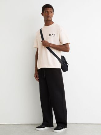 Reiss Light Stone Cotton Logo-print Relaxed-fit T-shirt, 2XL