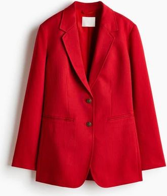 H&M Single-breasted Blazer in Red at Nordstrom, Size X-Small