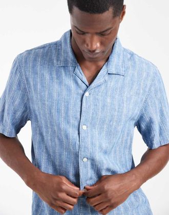 Levi's Sunset Camp - Camicia a maniche corte blu a righe