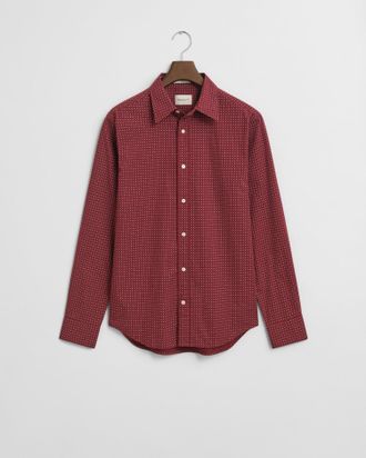 GANT Men Regular Fit Micro Print Shirt (XXXL) PLUMPED RED