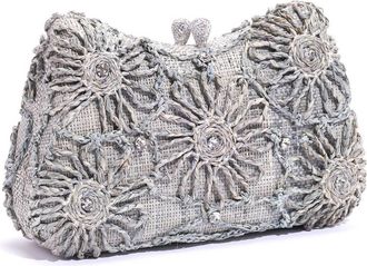 Emm Kuo Womens Gustavia Clutch Crossbody Bag In Denim Blue