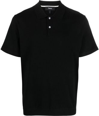 Theory short sleeved polo shirt - men - Polyester/Other fibres/Viscose - S - Black